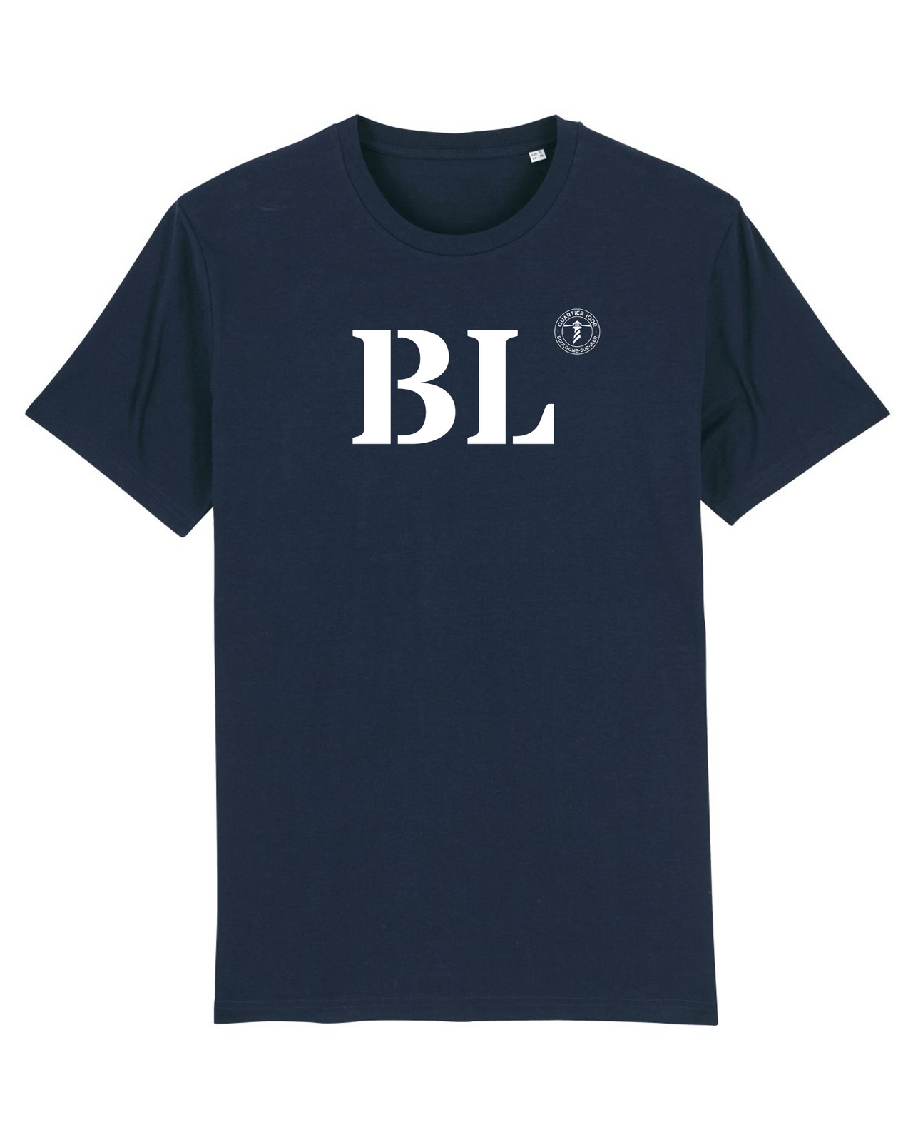 T-shirt BL Boulogne sur Mer "MON QUARTIER MARITIME" - Marine et Blanc - Unisexe - Quartier iodé
